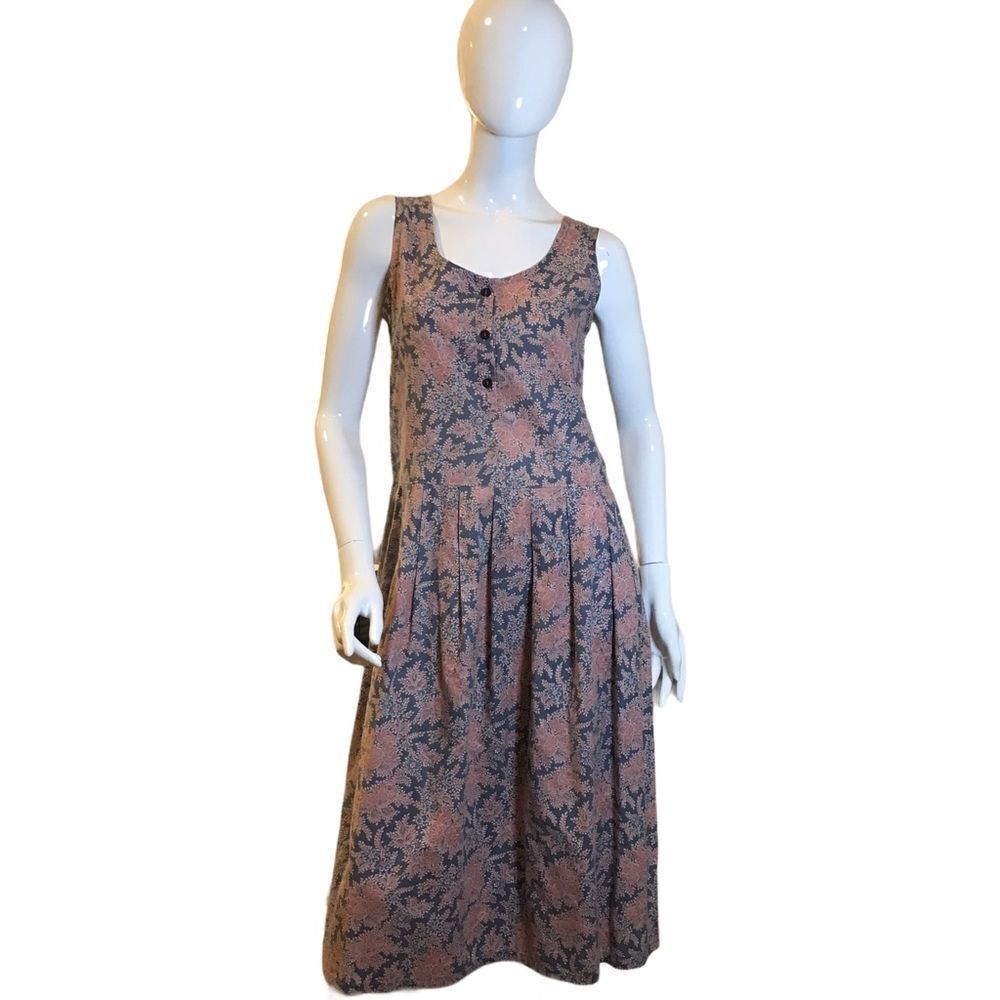 Prairie Farmhouse Cottage Core Prairie Style Vintage 70s Dirndl Drop Waist Dress